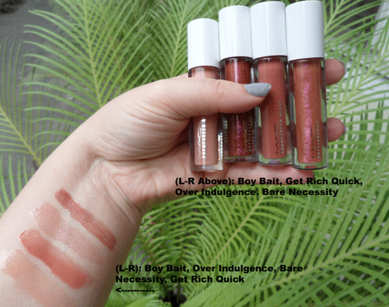 DazzleGlass_Swatches DazzleGlass Swatches MAC Glitter & Ice Lip Shades not tested on animals cruelty free beauty