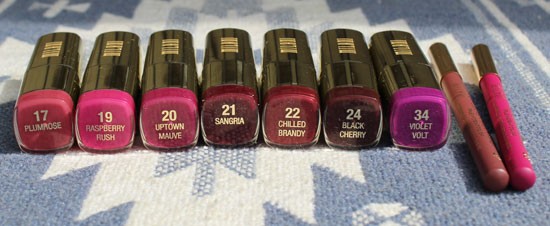 Milani Purple and Pink Lipstick Swatches